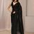 Black floral beads and stones organza saree