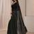 Black floral beads and stones organza saree