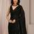 Black floral beads and stones organza saree