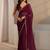 maroon beads and stones georgette saree