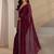 maroon beads and stones georgette saree