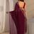 maroon beads and stones georgette saree