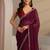 maroon beads and stones georgette saree