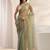 sea green embroidered tissue saree