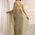 sea green embroidered tissue saree