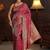 magenta floral zari brocade saree