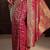 magenta floral zari brocade saree