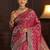 magenta floral zari brocade saree