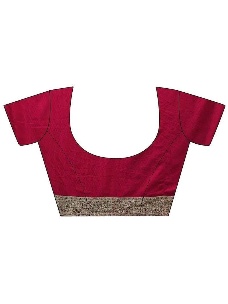 magenta floral zari brocade saree