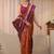 brown woven design zari silk blend saree