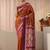 brown woven design zari silk blend saree