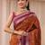 brown woven design zari silk blend saree