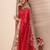 red woven design zari silk blend saree