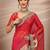red woven design zari silk blend saree