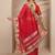 red woven design zari silk blend saree