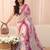 off white floral georgette saree