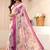 off white floral georgette saree