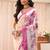 off white floral georgette saree