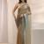gold beads and stones tissue saree
