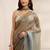 gold beads and stones tissue saree
