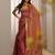 rust floral embroidered tissue saree
