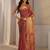 rust floral embroidered tissue saree