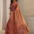 rust floral embroidered tissue saree