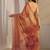rust floral embroidered tissue saree