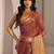 rust floral embroidered tissue saree