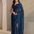 blue embroidered tissue saree