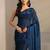 blue embroidered tissue saree