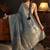 blue woven design zari silk blend saree
