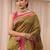 olive woven design zari silk blend saree