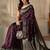 purple banarasi silk blend saree
