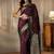 purple banarasi silk blend saree
