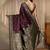 purple banarasi silk blend saree
