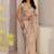 beige floral embroidered organza saree