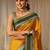 yellow kanjeevaram silk blend saree