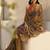 gold floral beads and stones tissue saree