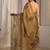 gold floral beads and stones tissue saree