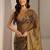 gold floral beads and stones tissue saree