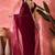 Women Maroon Georgette Solid Saree with Stitched Blouse