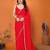 Women Red Georgette Solid Saree with Stitched Blouse