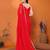 Women Red Georgette Solid Saree with Stitched Blouse