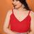 Women Red Georgette Solid Saree with Stitched Blouse