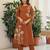Women's Gorgeous Printed Work Rayon Slub Fabric Flared Kurta Pant and Dupatta Set