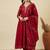 Women's Gorgeous Embroidery Work Vichitra Silk Fabric Flared Anarkali Pant and Dupatta Set