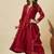Women's Gorgeous Embroidery Work Vichitra Silk Fabric Flared Anarkali Pant and Dupatta Set