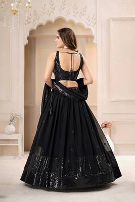 Black Sequence lehenga choli for wedding 5