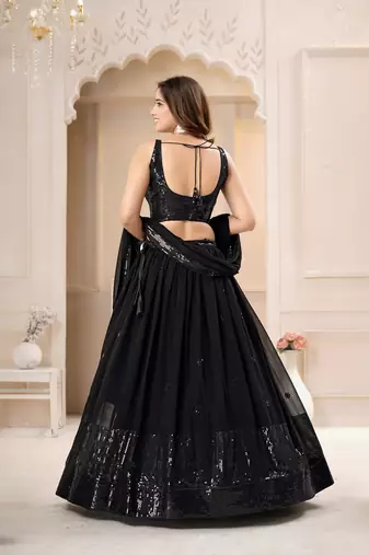 Black Sequence lehenga choli for wedding